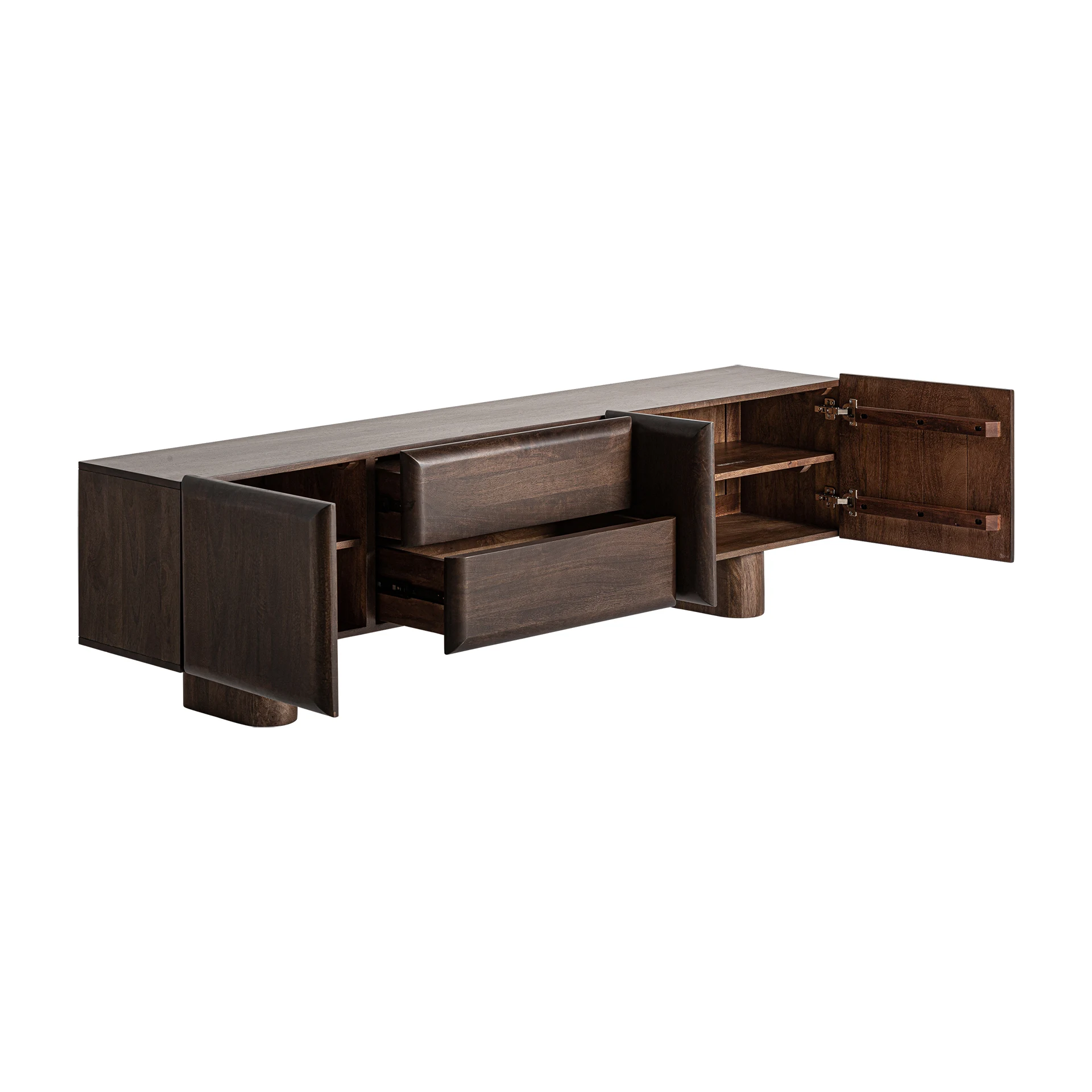 Comoda TV din Lemn de Mango, Maro, 200x40x56 cm - VicalHome 33481 [19]