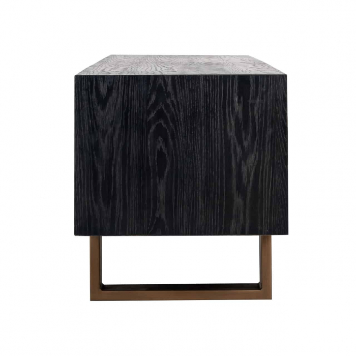 Comoda TV premium cu 2 sertare Bever, 190 cm, din furnir stejar cu picioare metal, 7483 - Richmond Interiors [2]