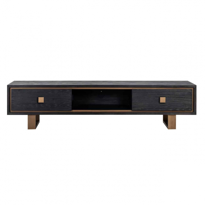 Comoda TV premium cu 2 sertare Bever, 190 cm, din furnir stejar cu picioare metal, 7483 - Richmond Interiors [3]