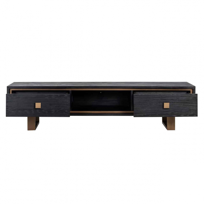Comoda TV premium cu 2 sertare Bever, 190 cm, din furnir stejar cu picioare metal, 7483 - Richmond Interiors [5]