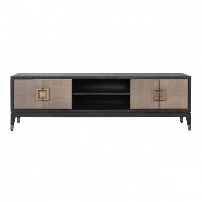 Comoda TV premium cu 4 usi Damo, 185 cm, din furnir stejar, PU si metal, 7522 - Richmond Interiors [4]