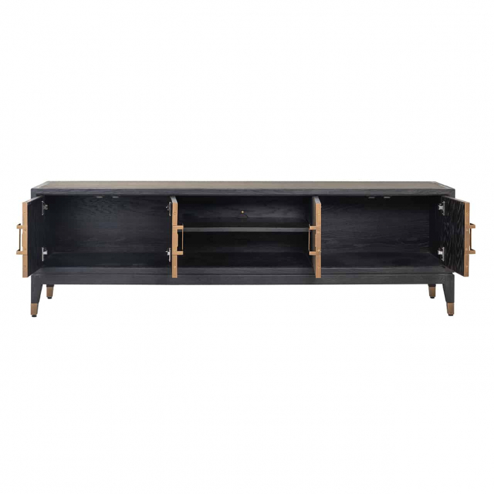 Comoda TV premium cu 4 usi Damo, 185 cm, din furnir stejar, PU si metal, 7522 - Richmond Interiors [5]
