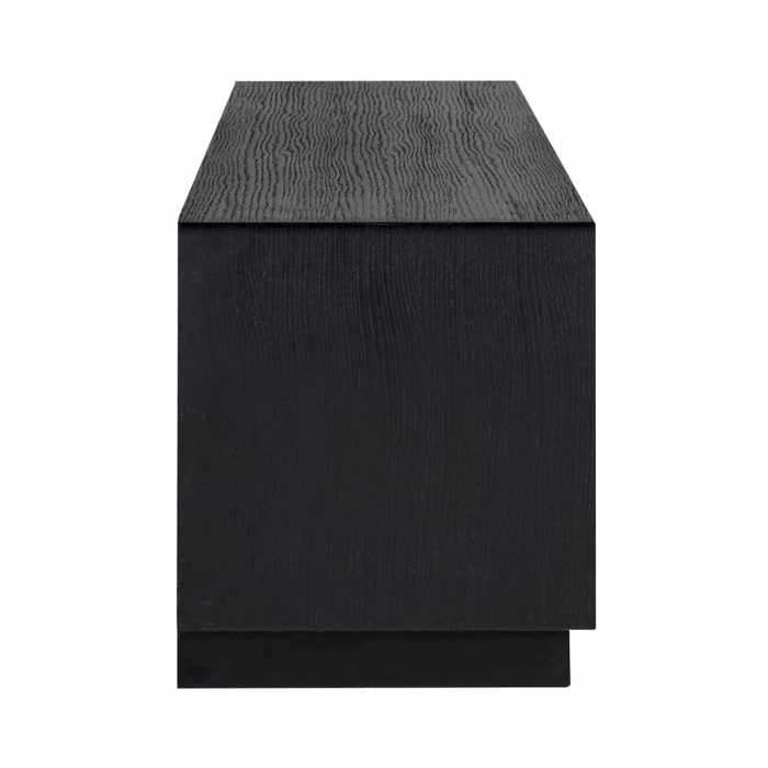 Comoda TV premium neagra cu 3 sertare Kelda, 185 cm, furnir stejar, 6503 BLACK - Richmond Interiors [2]