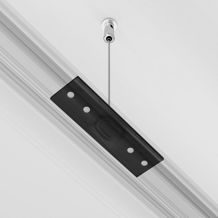 Componente pentru sistem de șină cu montaj pe suprafață Accesorii pentru șine Exility, Oțel inoxidabil Negru, TRA034SW-2B [2]