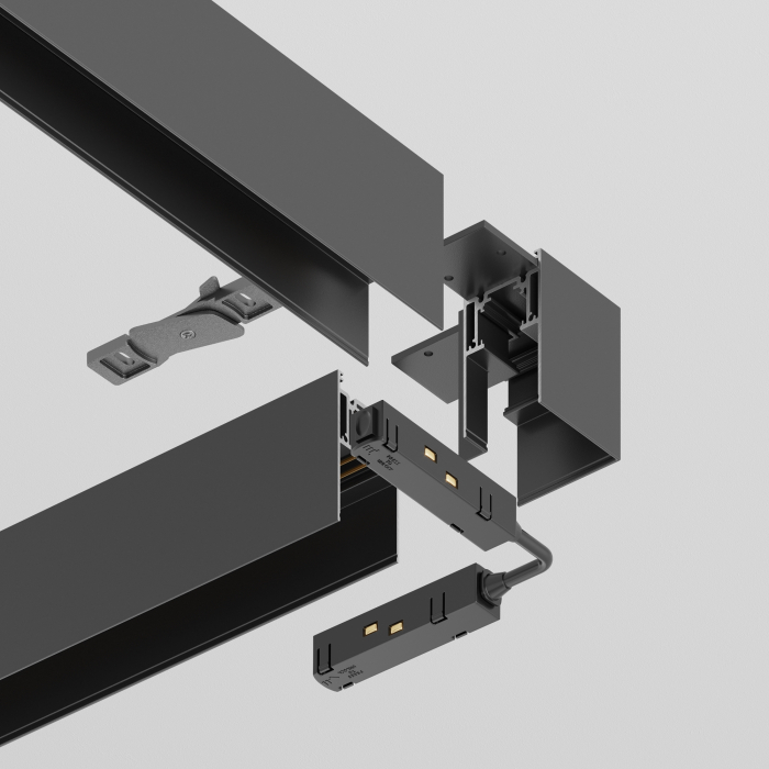 Componente pentru sistem de șină cu montaj pe suprafață Accesorii pentru șine S35, Aluminiu Negru, Maytoni TRA004CL-21B [4]