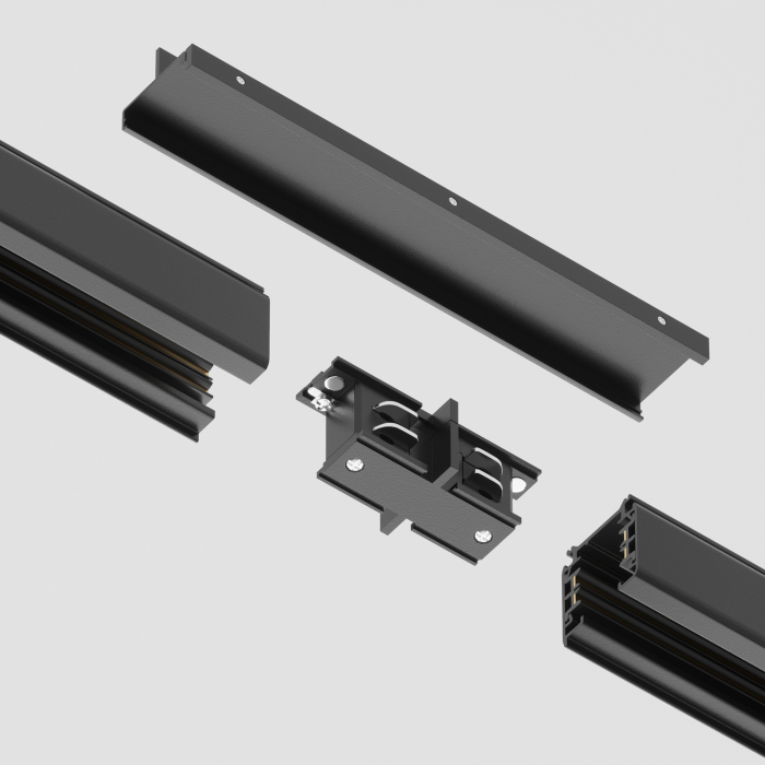 Componente pentru sistem de șină cu montaj pe suprafață Accesorii pentru șine Trinity, Aluminiu Negru, TRA005TL-31B [5]