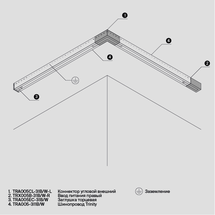 Componente pentru sistem de șină cu montaj pe suprafață Accesorii pentru șine Trinity, Plastic Alb, Maytoni TRA005EC-31W [7]