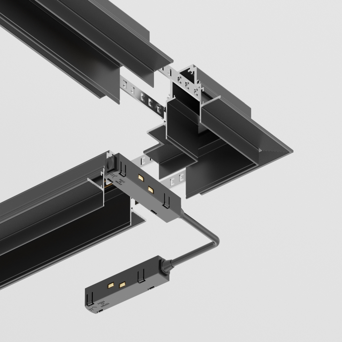 Componente sistem de șine încastrate Accesorii pentru șine S35, Aluminiu Negru, Maytoni TRA004CL-22B [6]