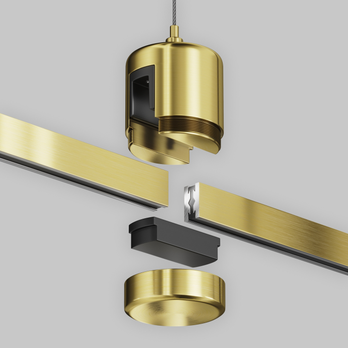 Componente sub tensiune pentru sisteme de iluminat Accesorii pentru șine Flarity, Aluminiu Alamă, Maytoni TRA157SW-IPC1-BS [4]