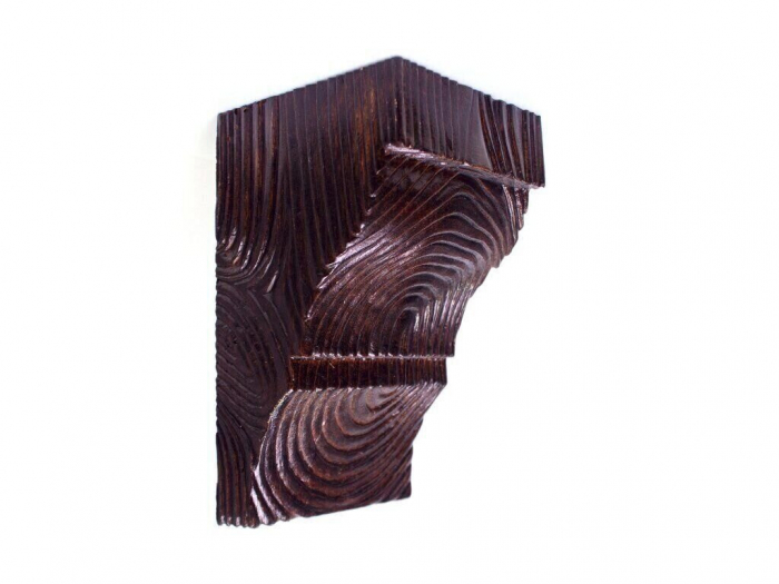 Consola decorativa din poliuretan, maro inchis, rustic, EQ036D - 12x12x20 cm [1]