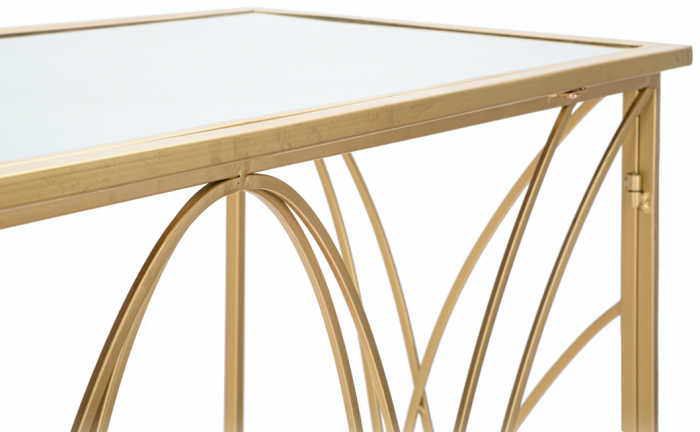 Consola glam blat oglinda Kalina 120X40X80 cm baza metal auriu [5]