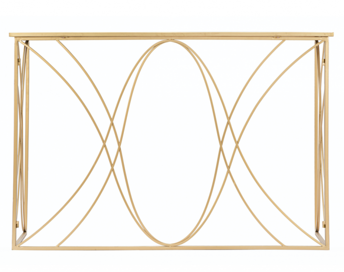 Consola glam blat oglinda Kalina 120X40X80 cm baza metal auriu [2]