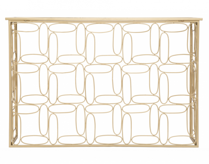 Consola glam blat oglinda Tensi 120X40X81 cm baza metal auriu - STOC [7]