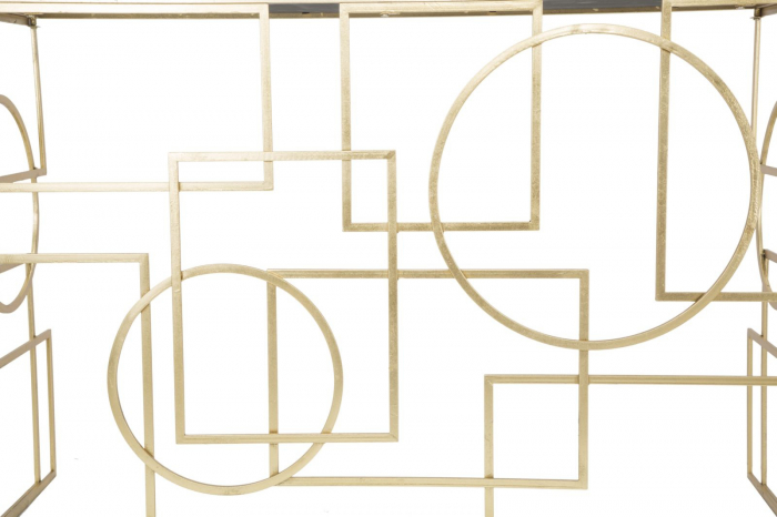 Consola glam negru/auriu Perus 120x41x81 cm metal/sticla [4]