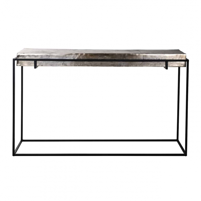 Consola hol premium metal Rami 140x37,5 cm stil industrial blat auriu sampanie, 825034 - Richmond Interiors [4]