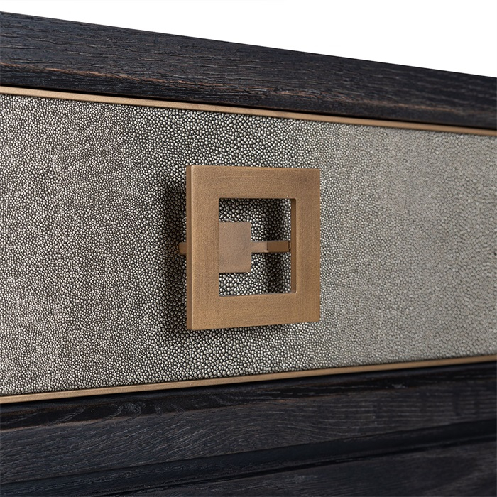 Consola lux cu 3 sertare Damo 165 cm, din furnir stejar, metal si PU, 7524 - Richmond Interiors [8]