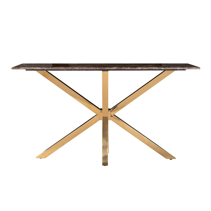 Consola lux marmura artificiala Randi, 150 cm, cadru auriu otel inoxidabil, 9450 - Richmond Interiors [2]