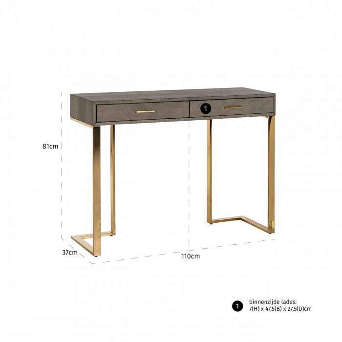 Consolă Marie-Lou 2 sertare (Gold), 7511 - Richmond Interiors [4]