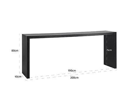 Consola neagra Kelda premium, 45x200 cm, din furnir stejar, 6504 BLACK - Richmond Interiors [4]