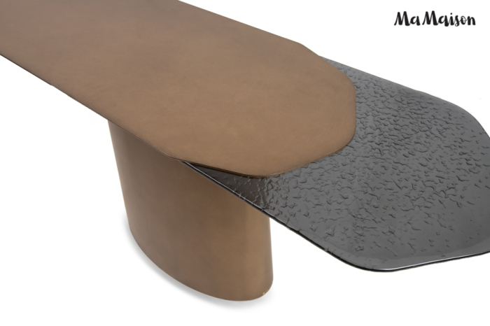 Consolă Orfeo 150x45x75 cm, Metal Auriu - MaMaison [4]