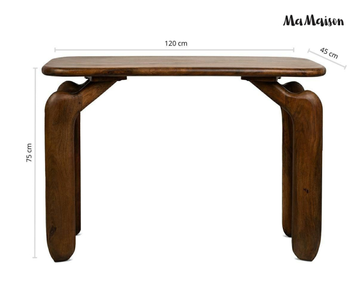 Consolă Orizon 120x45x75 cm, Lemn Mango Maro - MaMaison [8]