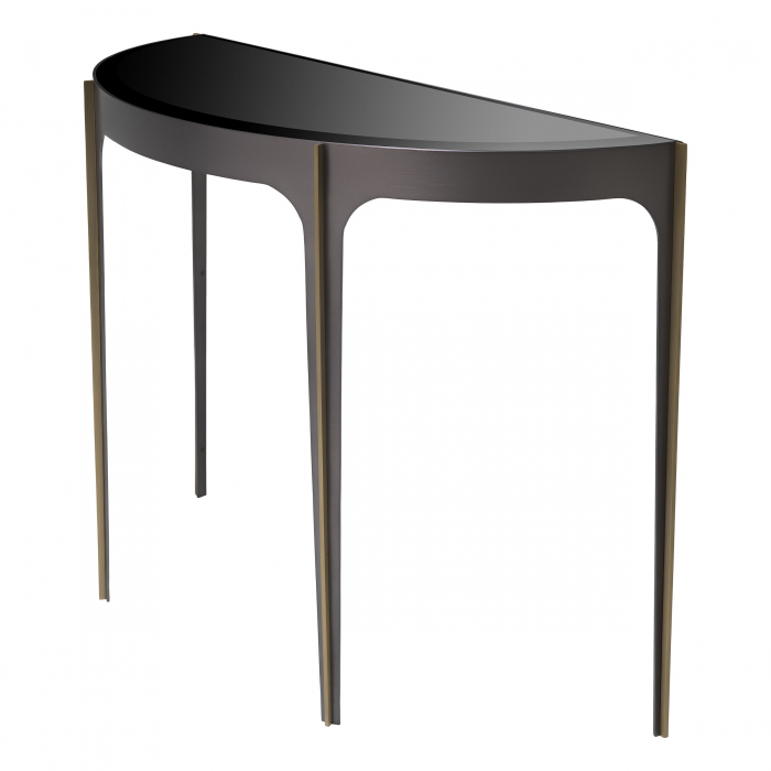 Consola perete semirotunda lux Artemisa 102,5 cm sticla oglinda/neagra, otel | Eichholtz - 116104 [3]