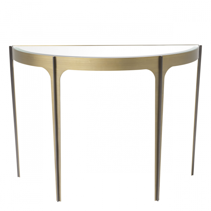 Consola perete semirotunda lux Artemisa 102,5 cm sticla oglinda/neagra, otel | Eichholtz - 116104 [6]