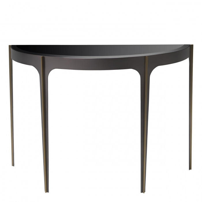 Consola perete semirotunda lux Artemisa 102,5 cm sticla oglinda/neagra, otel | Eichholtz - 116104 [2]