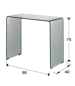 Consola premium transparenta Mundo, 90x40 cm, din sticla securizata, 552431 - Schuller [3]