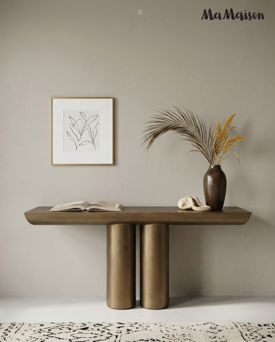 Consolă Tidal 150x45x75,5 cm, Metal Aur Îmbătrânit - MaMaison [9]