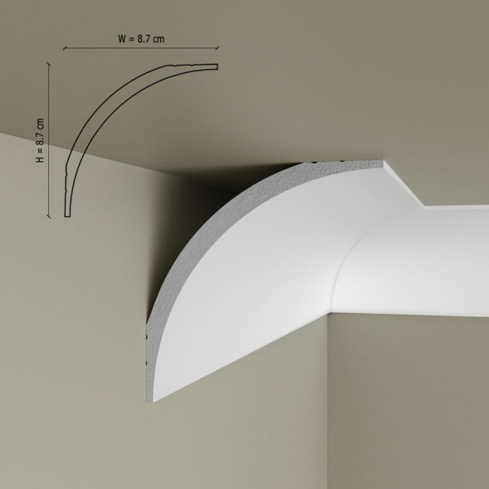 Cornisa decorativa din polimer rigid C16 - 8.7x8.7x200 cm [2]