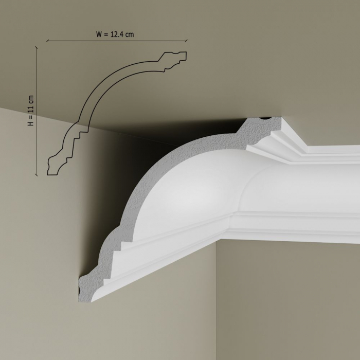 Cornisa decorativa din polimer rigid C18 - 11x12.4x200 cm [2]