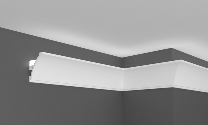 Cornisa decorativa din polimer rigid KH904 - 5.2x4.5x200 cm [1]