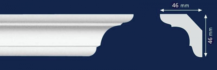 Cornisa decorativa din polistiren dens extrudat SC4 - 4.6x4.6x200 cm [2]