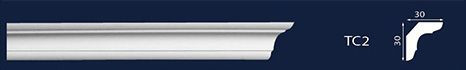 Cornisa decorativa din polistiren dens extrudat TC2 - 3x3x200 cm [1]