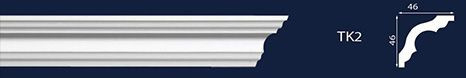 Cornisa decorativa din polistiren dens extrudat TK2 - 4.6x4.6x200 cm [1]