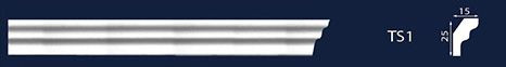 Cornisa decorativa din polistiren dens extrudat TS1 - 2.5x1.5x200 cm [1]