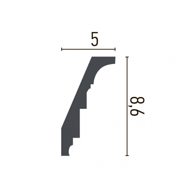 Cornisa decorativa din poliuretan C704 - 8.6x5x200 cm [3]
