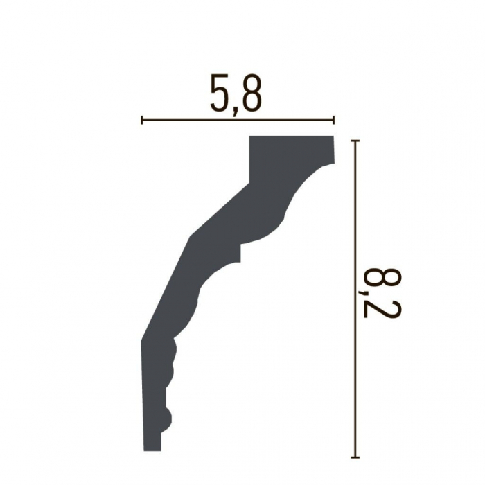 Cornisa decorativa din poliuretan C709 - 8.2x5.8x200 cm [3]