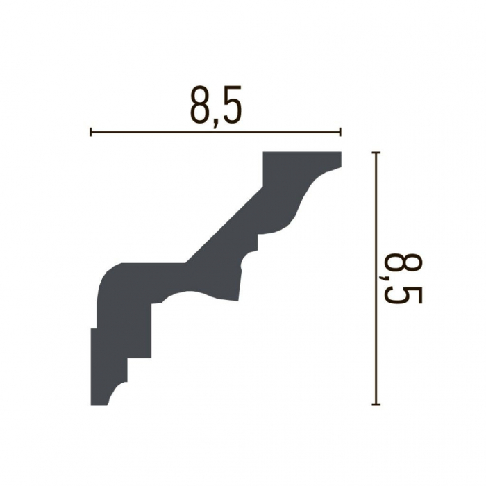 Cornisa decorativa din poliuretan C738 - 8.5x8.5x200 cm [2]