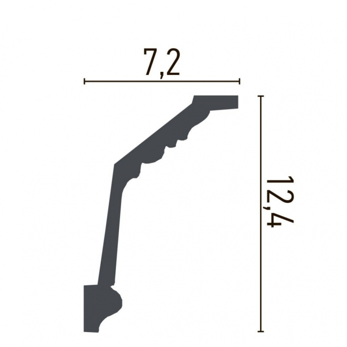 Cornisa decorativa din poliuretan C745 - 12.4x7.2x200 cm [3]