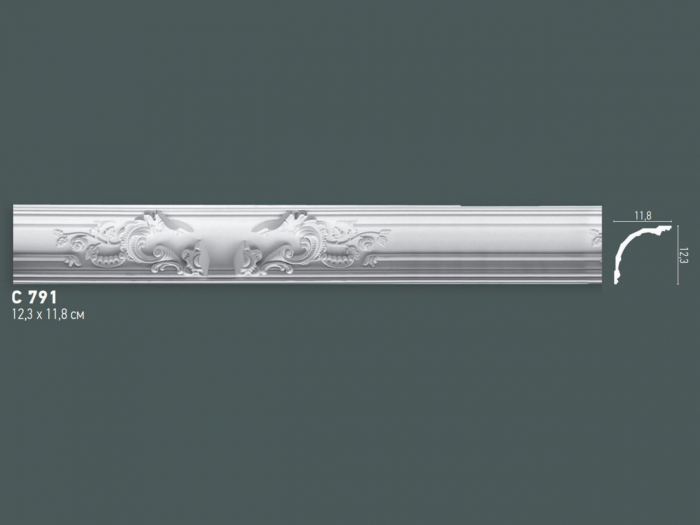 Cornisa decorativa din poliuretan C791 - 12.3x11.8x200 cm [2]