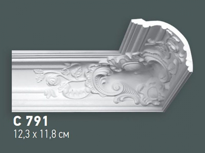 Cornisa decorativa din poliuretan C791 - 12.3x11.8x200 cm [3]
