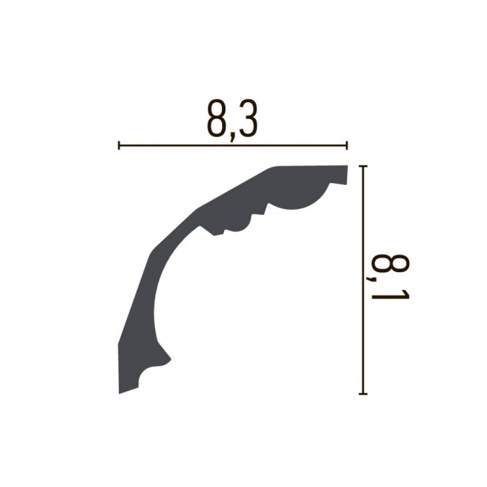 Cornisa decorativa din poliuretan C904 - 8.3x8.1x200 cm [3]