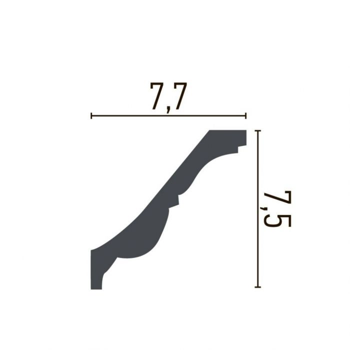 Cornisa decorativa din poliuretan Flexibil C731F - 9.2x9.2x200 cm [2]