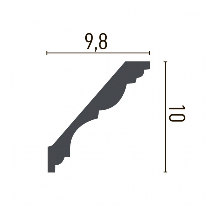 Cornisa decorativa din poliuretan Flexibil P802F - 10x9.8x200 cm [3]