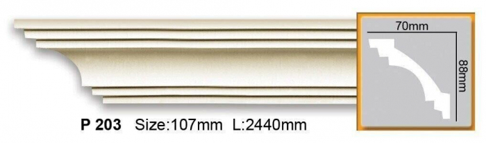 Cornisa decorativa din poliuretan Flexibil P803F - 7.6x7.5x200 cm [1]