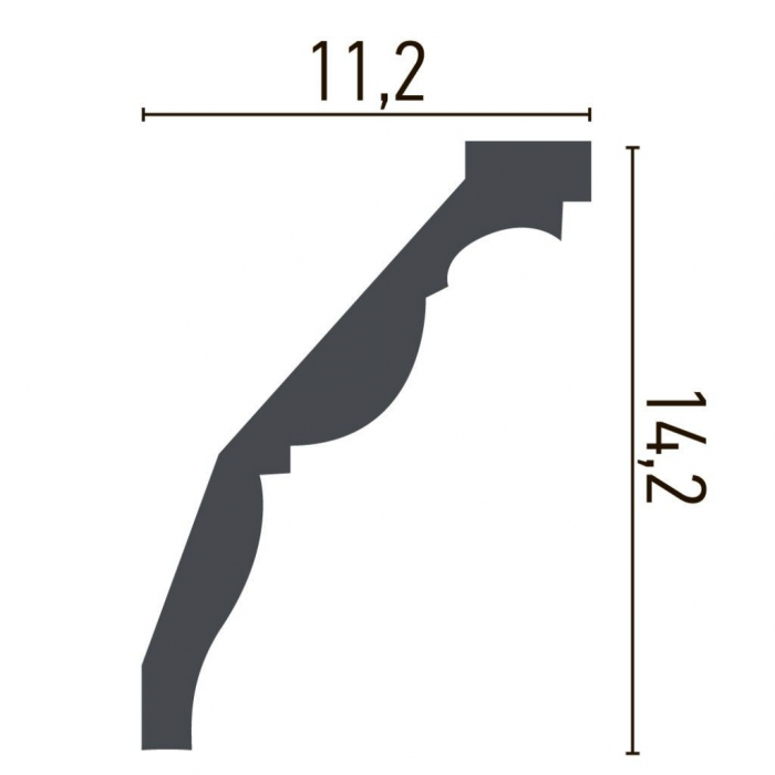 Cornisa decorativa din poliuretan Flexibil P804F - 14.2x11.2x200 cm [3]
