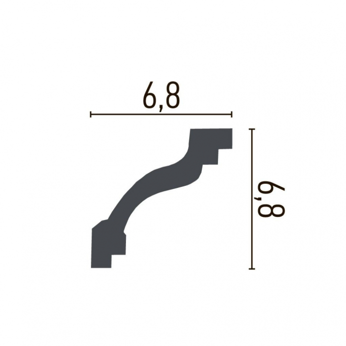 Cornisa decorativa din poliuretan Flexibil P808F - 6.8x6.8x200 cm [3]