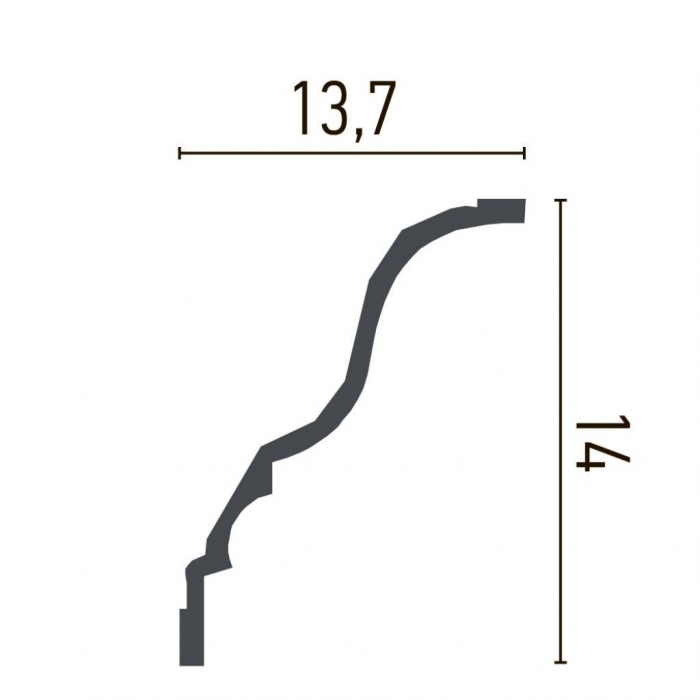 Cornisa decorativa din poliuretan Flexibil P811F - 14x13.7x200 cm [2]